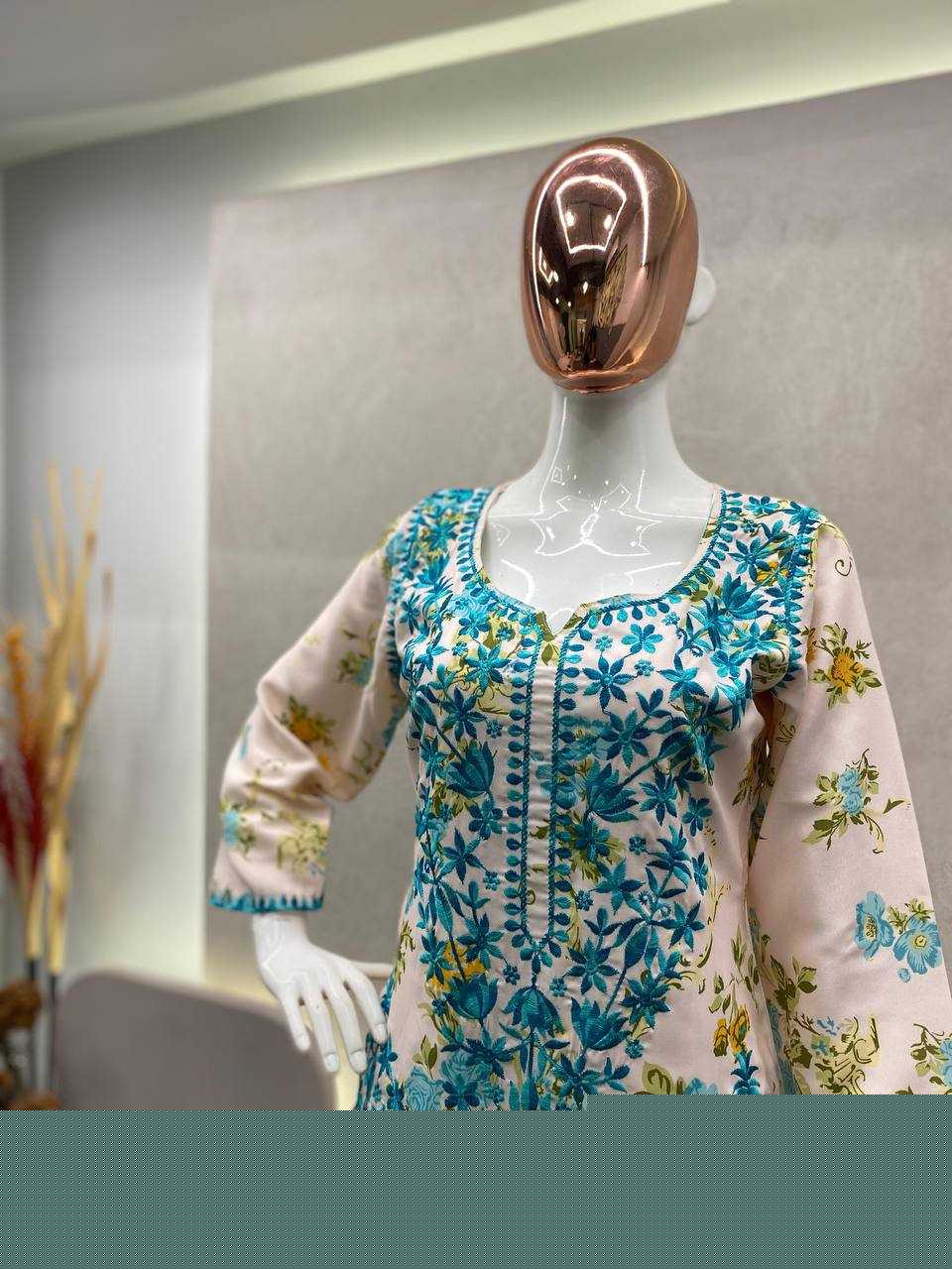 RAYON EMBROIDERED KURTIS WITH BOTTOM - MYLUXURY LANE ENTERPRISE